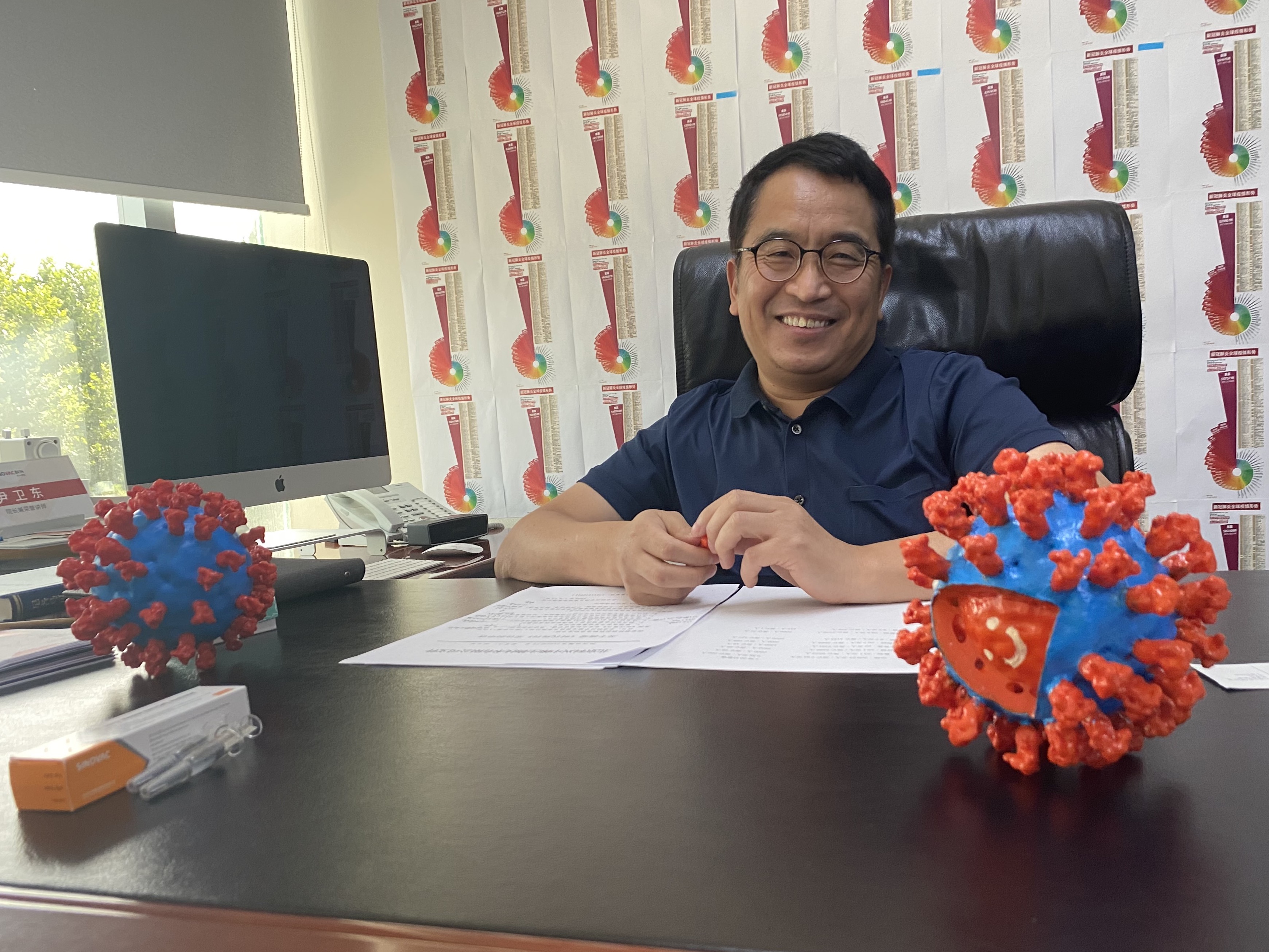 SinoVac CEO Yin Weidong in his Beijing office on Tuesday, July 21, 2020.